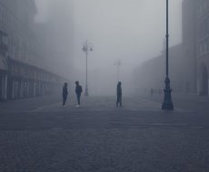 Ferrara. Nebbia in piazza